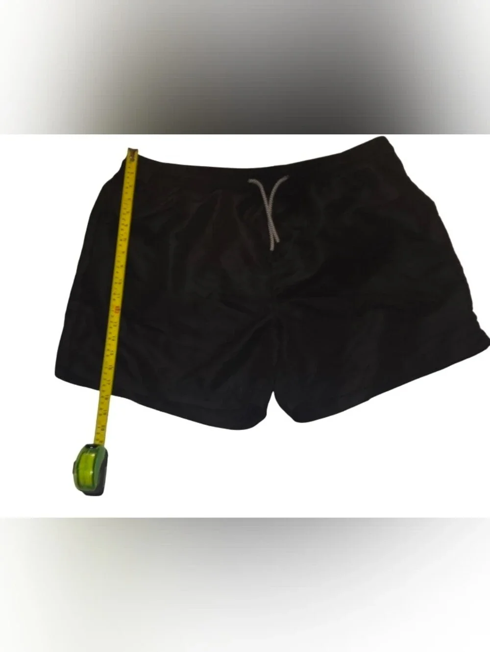 Forever 21 Men's Black Swim Shorts with White Drawstring
